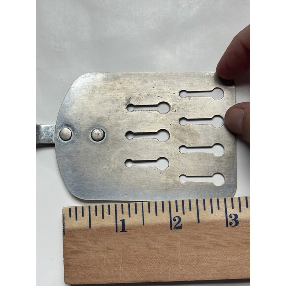 VTG EKCO Slotted Keyhole Spatula Turner Flipper Stainless Steel USA 10.5" Black - Picture 9 of 9